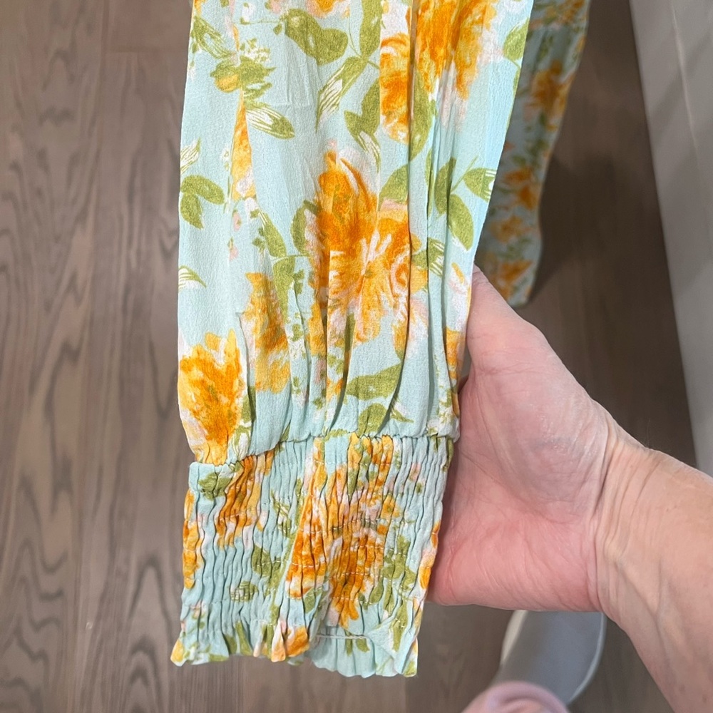 Roolee Floral Patterned Dress with Orange and Green Accents - Picture 6 of 10